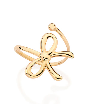 GOLD GIFT BOW RING