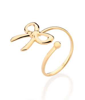 GOLD GIFT BOW RING