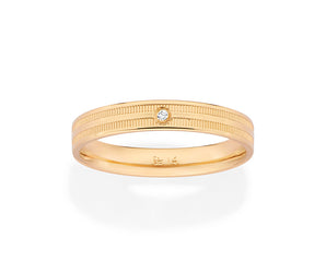 GOLD TEXTURED STUDDED WEDDING BAND