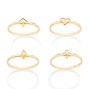 GOLD SUIT OF CARDS SKINNY RING KIT