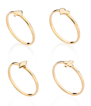 GOLD SUIT OF CARDS SKINNY RING KIT