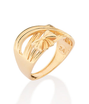 GOLD RIBBONS AND BOWS RING