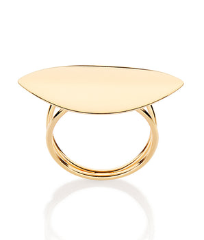 GOLD OVAL PLATE MAXI RING
