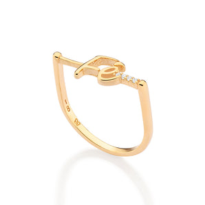 GOLD FÉ (FAITH) STUDDED SKINNY RING