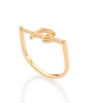 GOLD FÉ (FAITH) STUDDED SKINNY RING