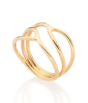 GOLD TRIPLE WAVE RING