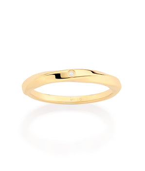 GOLD TWIST STUDDED WEDDING BAND