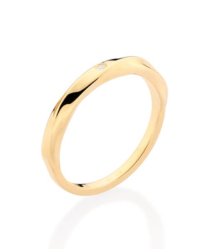 GOLD TWIST STUDDED WEDDING BAND
