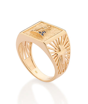 GOLD OUR LADY REVEALED MAXI RING