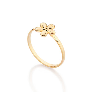 SKINNY FLOWER RING GOLD PLATED