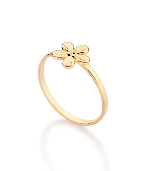 SKINNY FLOWER RING GOLD PLATED