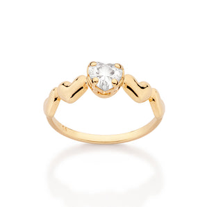 GOLD STUDDED MULTIPLE HEARTS SKINNY RING