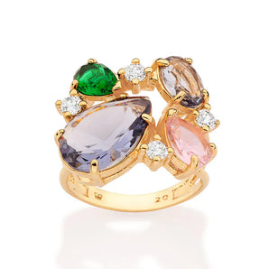 GOLD COLORFUL LIFE CYCLES MAXI RING
