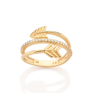 GOLD CUPIDS ARROW RING