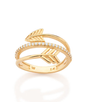 GOLD CUPIDS ARROW RING