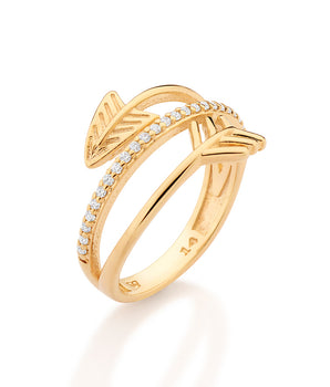 GOLD CUPIDS ARROW RING
