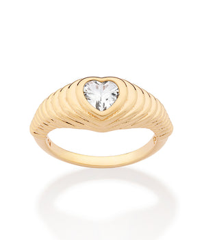 GOLD LOVE RIPPLE SKINNY RING