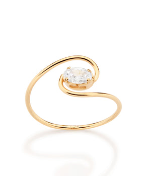 GOLD GLISTENING WAVE RING