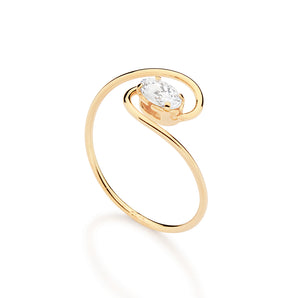 GOLD GLISTENING WAVE RING