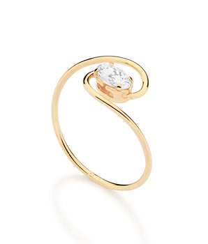 GOLD GLISTENING WAVE RING
