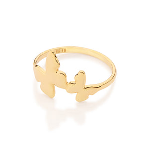 GOLD PLATED SKINNY BUTTERFLY RING