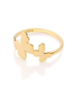GOLD PLATED SKINNY BUTTERFLY RING