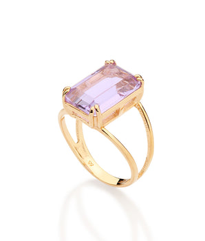 GOLD PURPLE GLOW SOLITAIRE RING