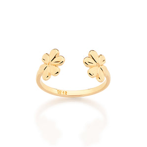 GOLD DAINTY FLOWER SKINNY ADJUSTABLE RING