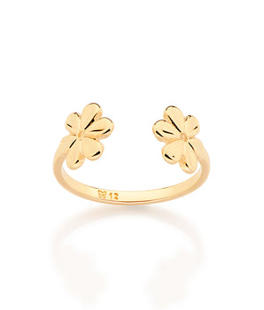 GOLD DAINTY FLOWER SKINNY ADJUSTABLE RING