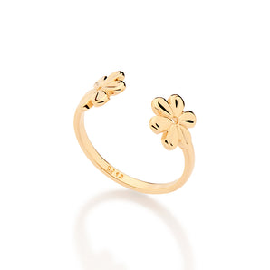 GOLD DAINTY FLOWER SKINNY ADJUSTABLE RING