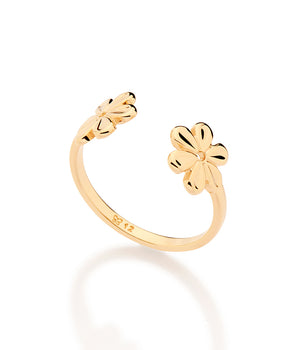 GOLD DAINTY FLOWER SKINNY ADJUSTABLE RING