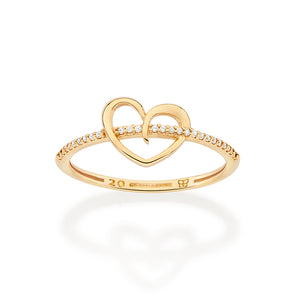 GOLD DIVINE HEART SKINNY RING