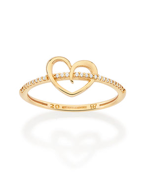 GOLD DIVINE HEART SKINNY RING