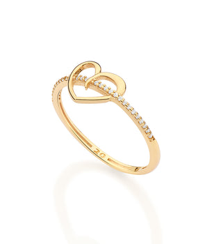 GOLD DIVINE HEART SKINNY RING