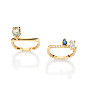 GOLD BLUE DREAM RING SET