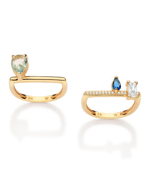 GOLD BLUE DREAM RING SET