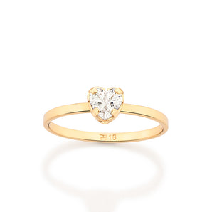 GOLD ORIGIN HEART SOLITAIRE RING
