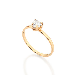 GOLD ORIGIN HEART SOLITAIRE RING