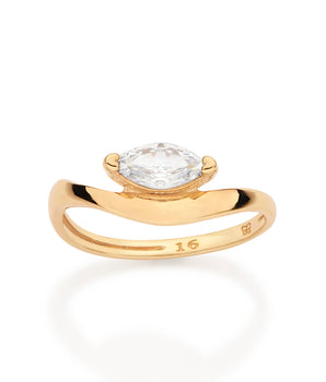 GOLD WAVES OF THE PAST SKINNY RING
