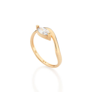 GOLD WAVES OF THE PAST SKINNY RING