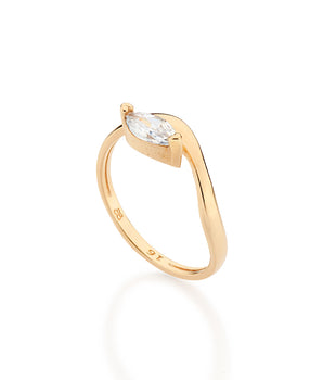 GOLD WAVES OF THE PAST SKINNY RING