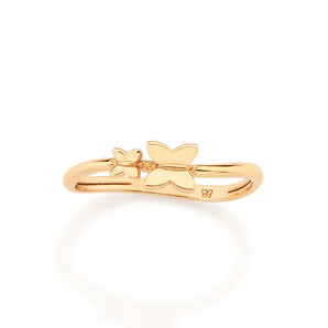 GOLD MEMORY BUTTERFLIES SKINNY RING
