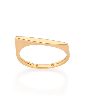 GOLD RECTANGULAR PILLAR OF TIME RING