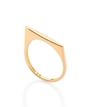GOLD RECTANGULAR PILLAR OF TIME RING