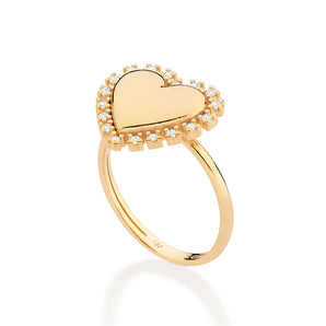 GOLD GLIMMERING HEART SKINNY RING