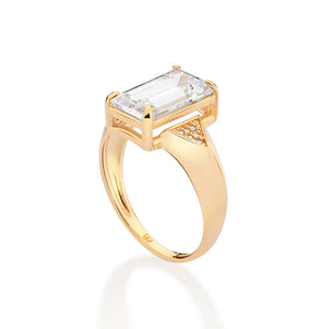 GOLD CLARITY SKINNY RING