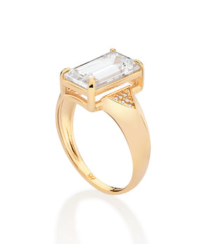 GOLD CLARITY SKINNY RING