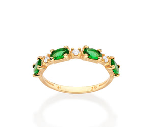 GOLD GREEN LIGHT SKINNY RING