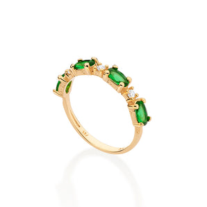 GOLD GREEN LIGHT SKINNY RING