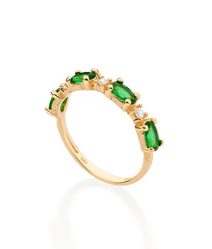 GOLD GREEN LIGHT SKINNY RING